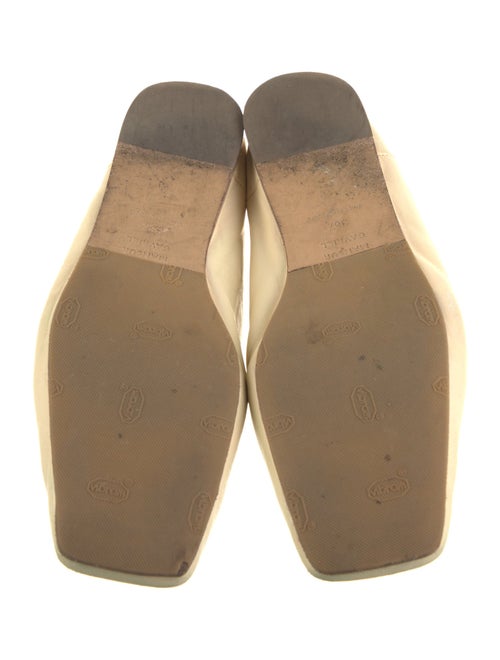 Mansur Gavriel Leather Embroidered Accent Mules