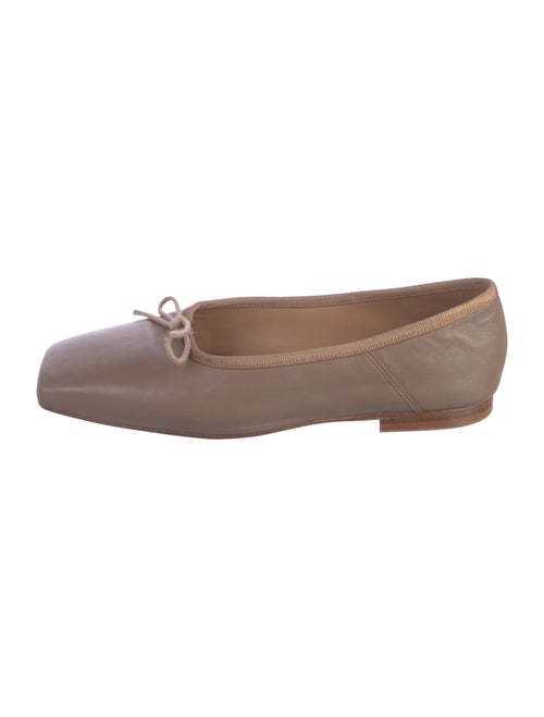 Mansur Gavriel Leather Bow Accents Ballet Flats