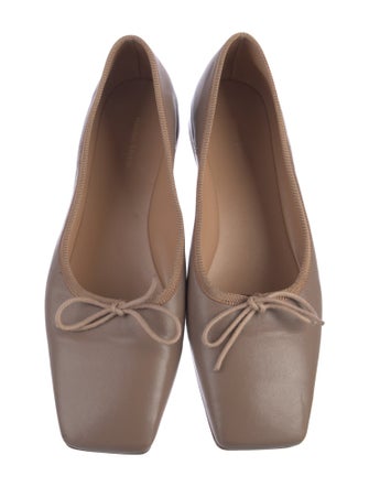 Mansur Gavriel Leather Bow Accents Ballet Flats