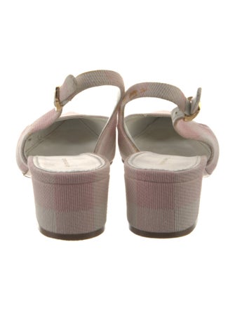 Mansur Gavriel Canvas Printed Slingback Pumps