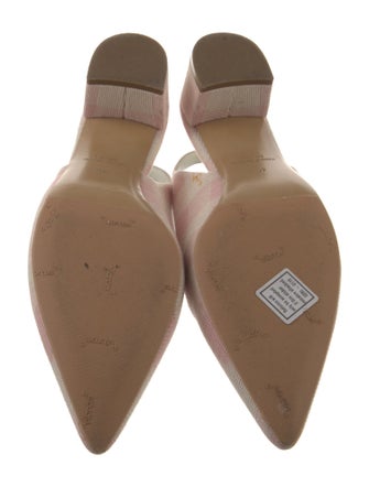 Mansur Gavriel Canvas Printed Slingback Pumps