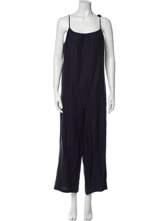 Mansur Gavriel Linen Scoop Neck Jumpsuit
