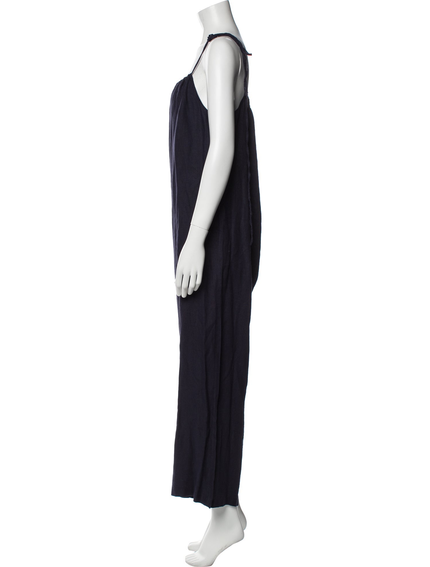 Mansur Gavriel Linen Scoop Neck Jumpsuit