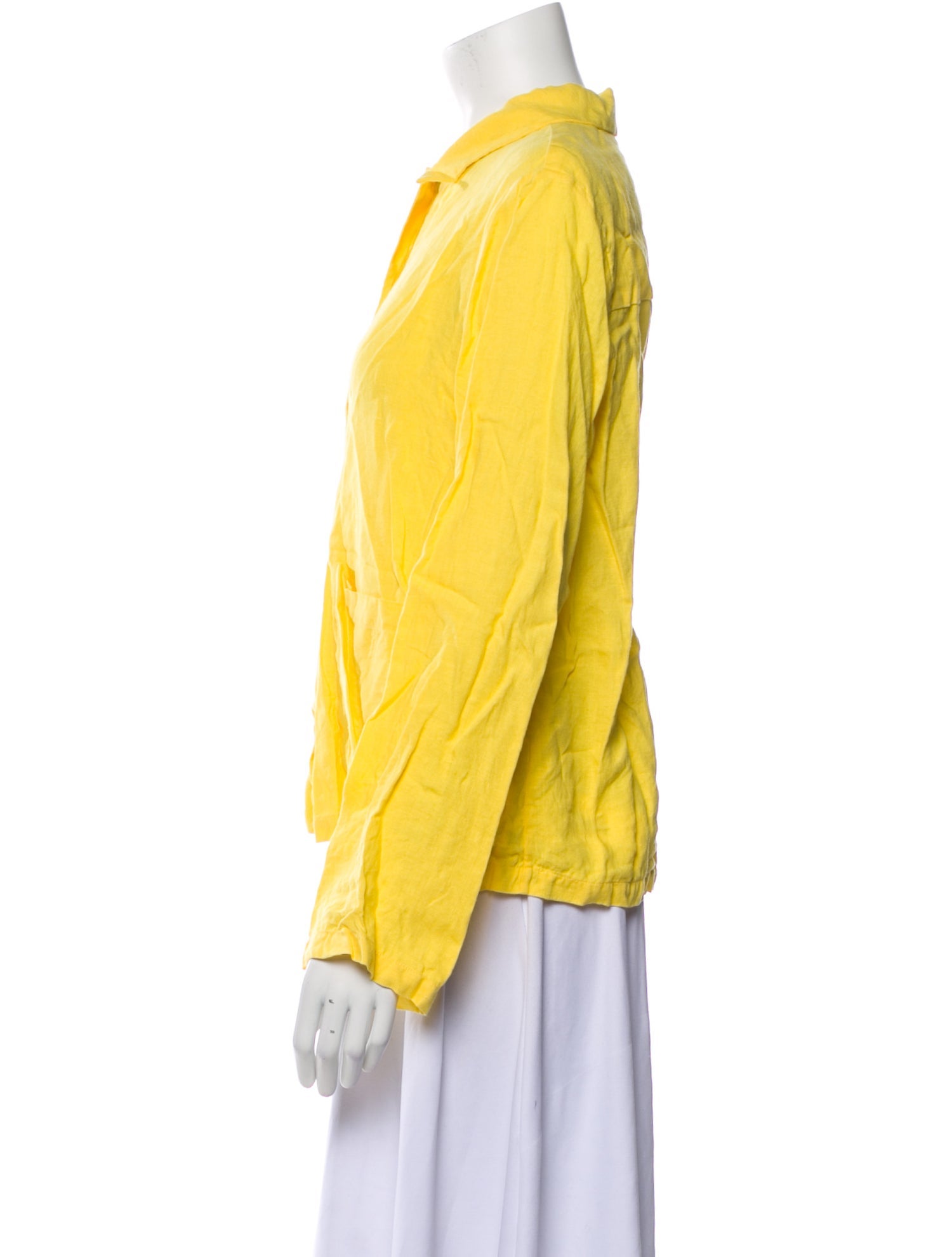 Mansur Gavriel Linen Long Sleeve Button-Up Top