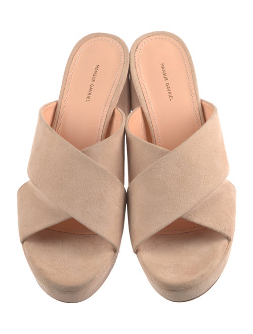 Mansur Gavriel Suede Cutout Accent Slides