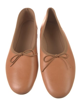 Mansur Gavriel Leather Bow Accents Ballet Flats