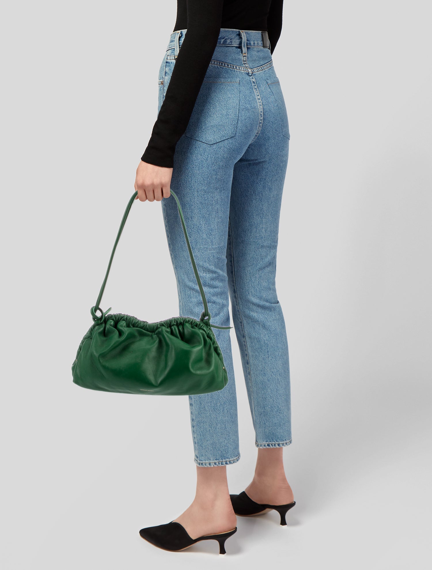 【関税＆送料込み】Max Mara \"Mm Trousse\" Pouch Max Mara Studio Neoprene Drawstring Pouch w/ Tags - Blue