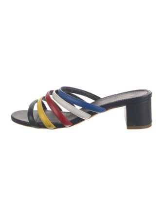 Mansur Gavriel Leather Printed Slides