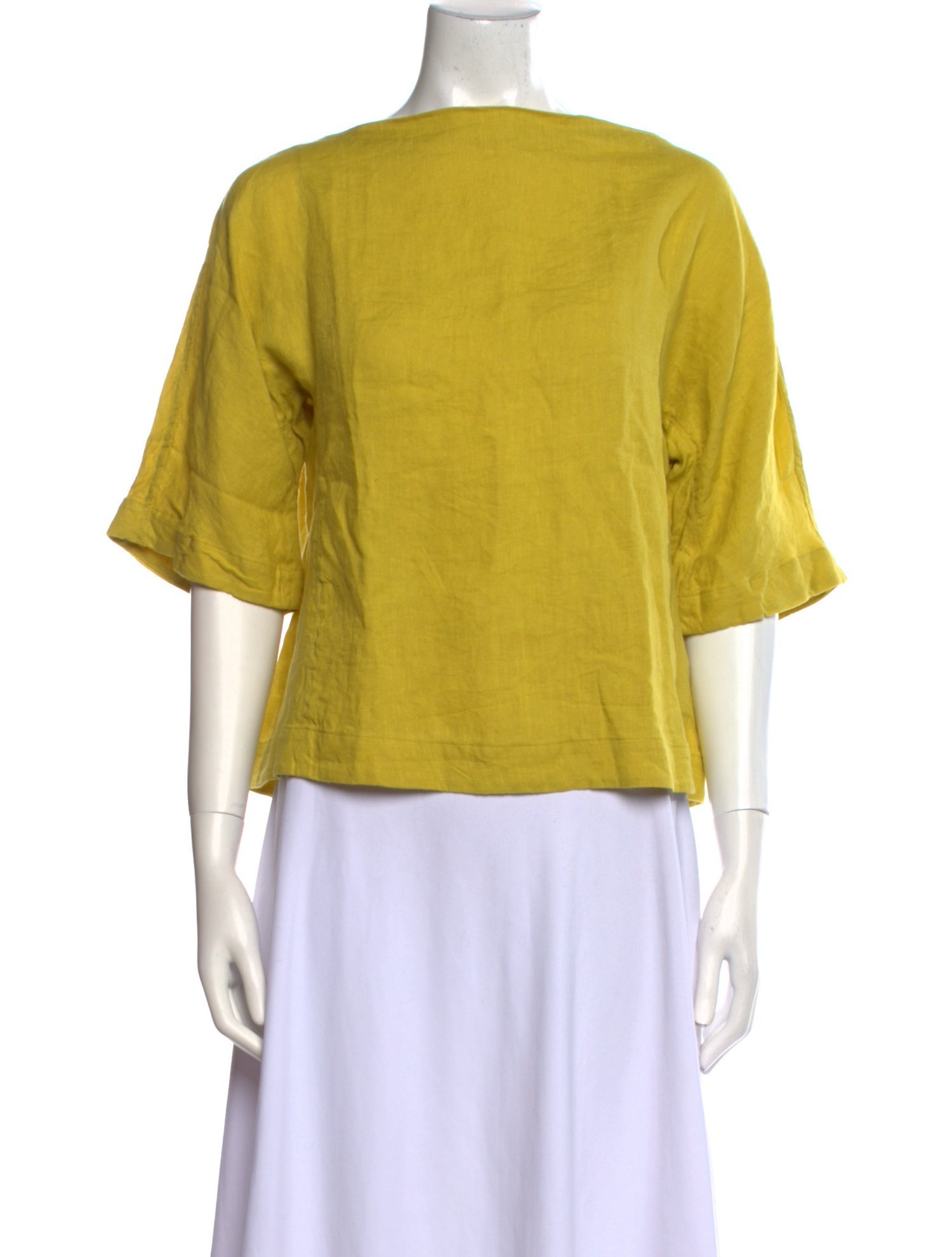 Mansur Gavriel Linen Bateau Neckline Blouse