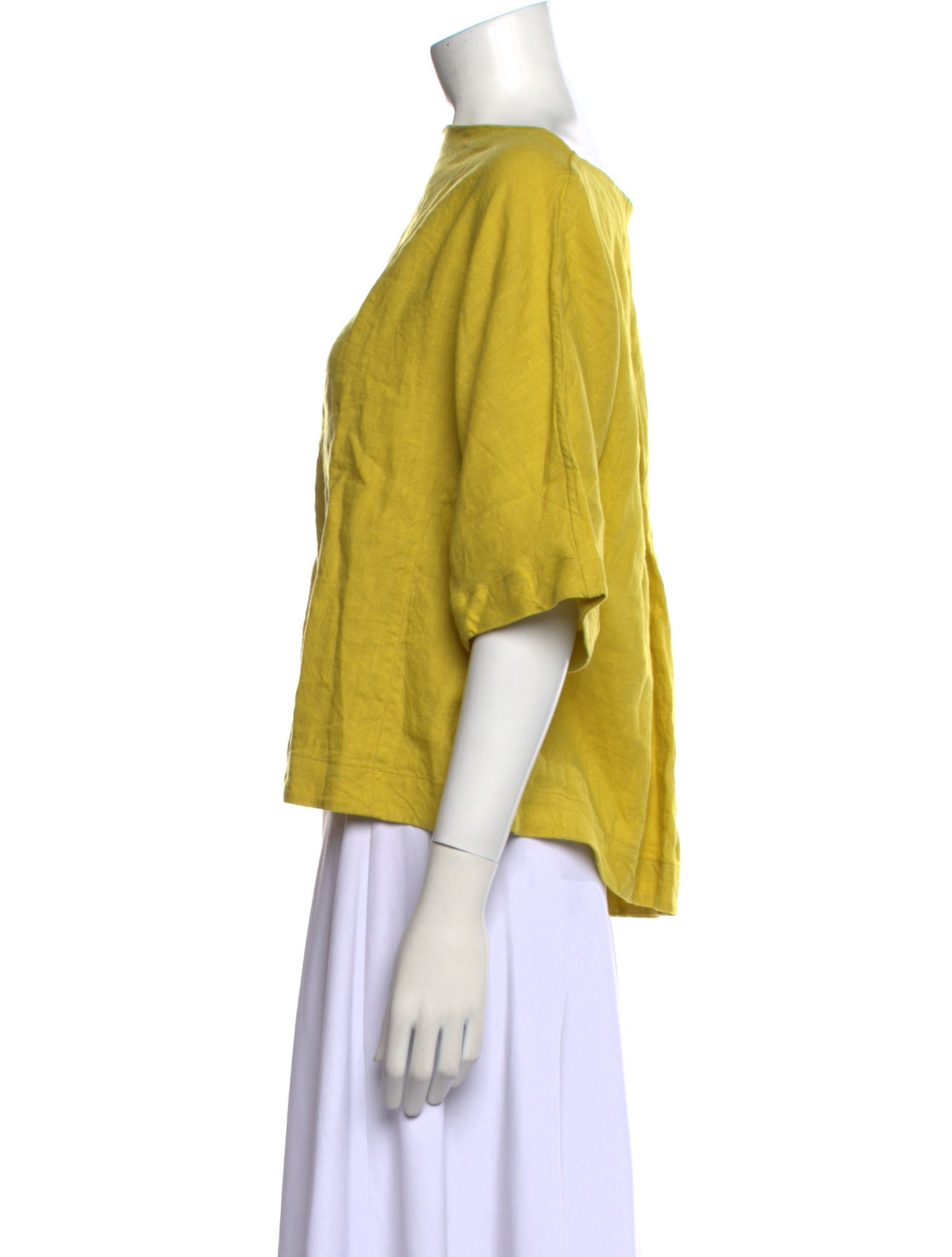 Mansur Gavriel Linen Bateau Neckline Blouse