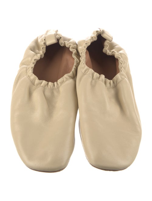 Mansur Gavriel Leather Pleated Accents Mules