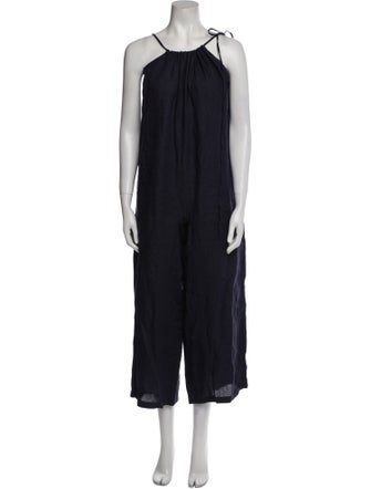 Mansur Gavriel Linen Scoop Neck Jumpsuit