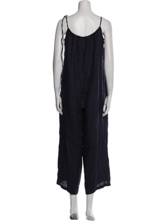 Mansur Gavriel Linen Scoop Neck Jumpsuit