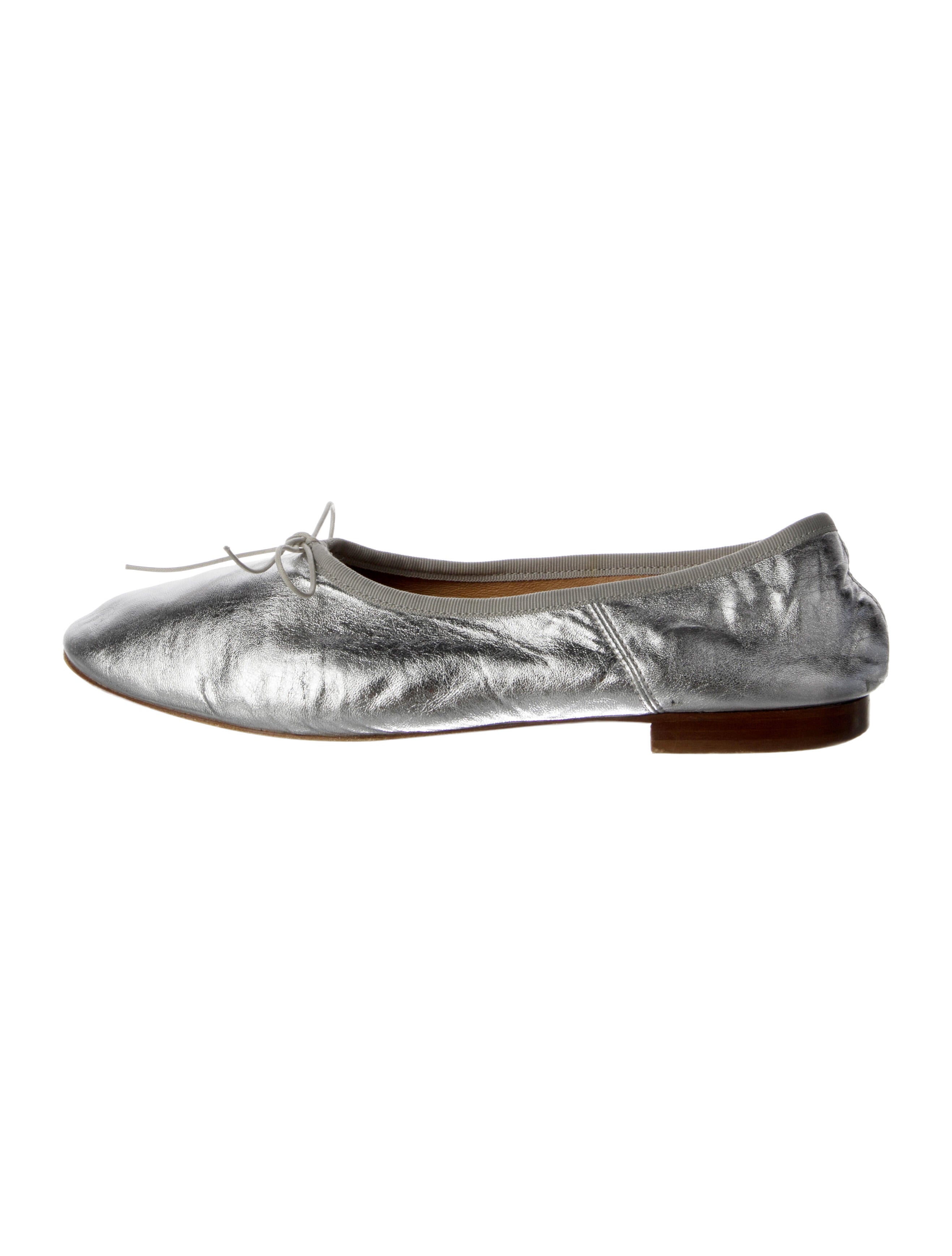 Mansur Gavriel Leather Bow Accents Ballet Flats