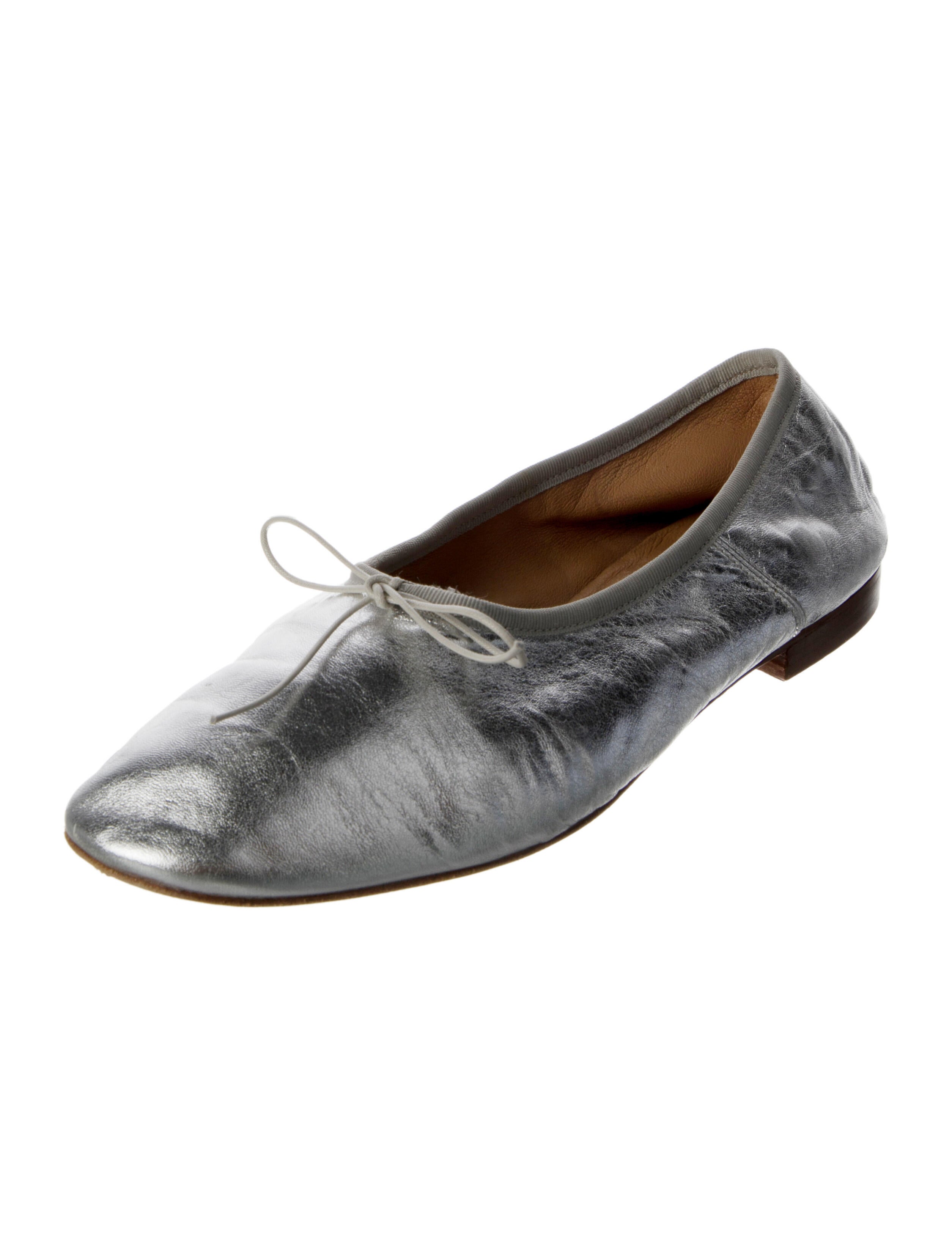 Mansur Gavriel Leather Bow Accents Ballet Flats