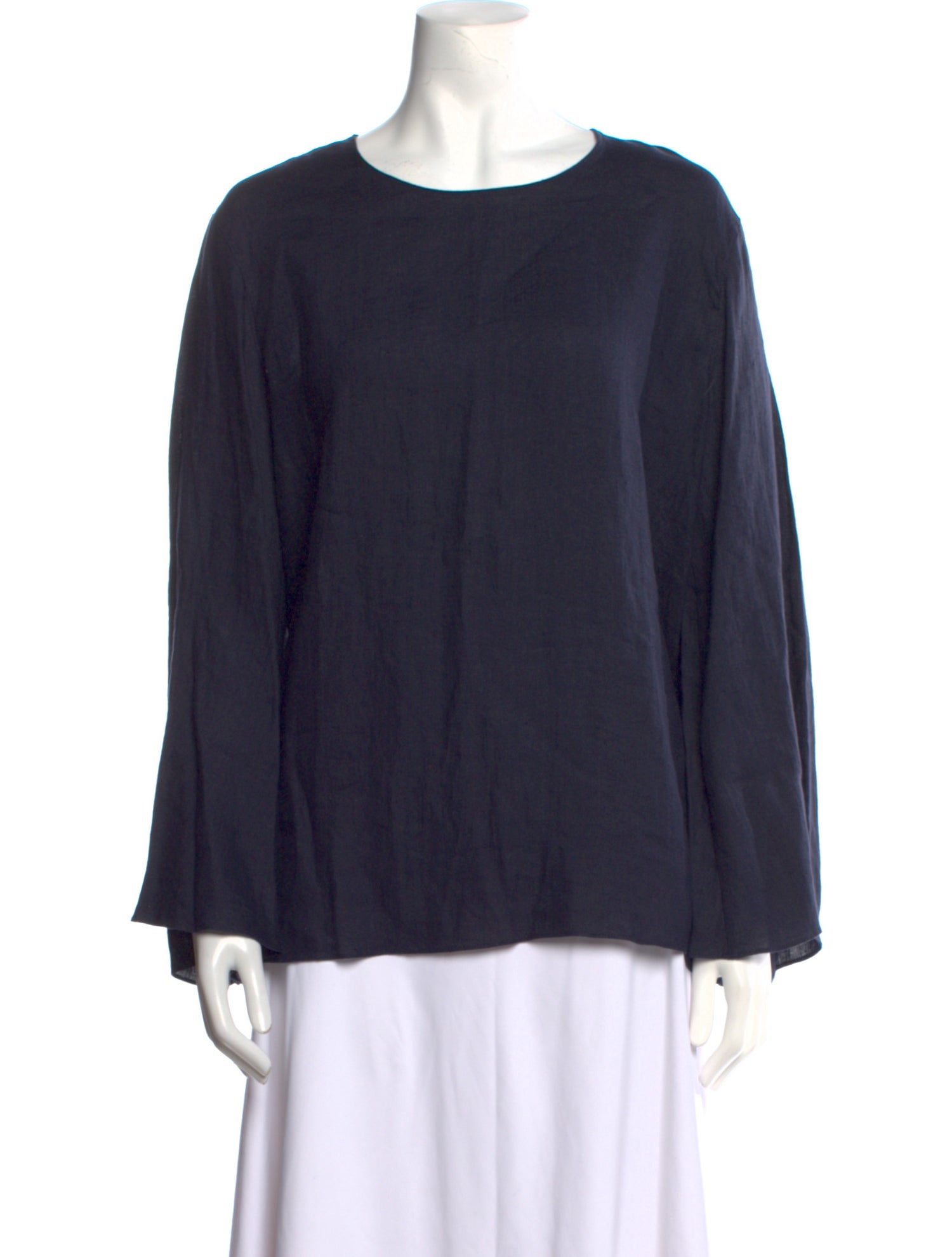 Mansur Gavriel Linen Scoop Neck Blouse