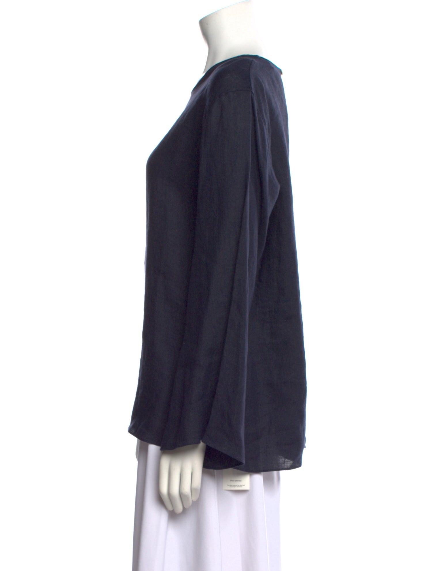 Mansur Gavriel Linen Scoop Neck Blouse