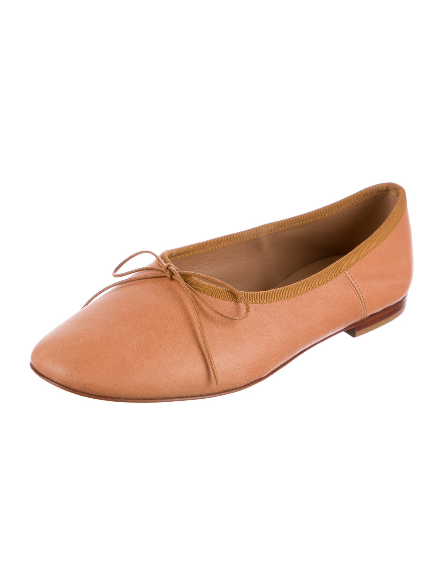 Mansur Gavriel Leather Bow Accents Ballet Flats