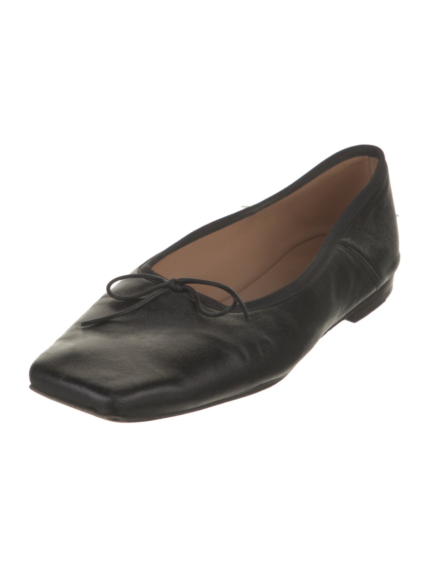 Mansur Gavriel Leather Bow Accents Ballet Flats