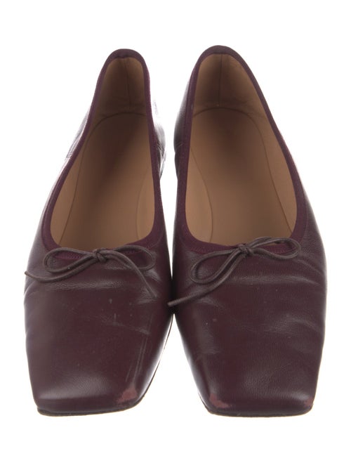 Mansur Gavriel Leather Bow Accents Ballet Flats