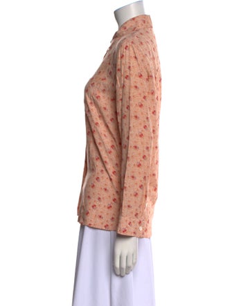 Mansur Gavriel Floral Print Long Sleeve Button-Up Top