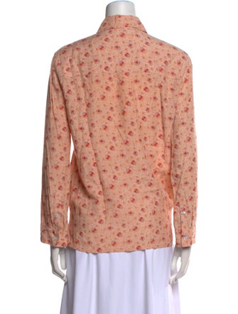 Mansur Gavriel Floral Print Long Sleeve Button-Up Top