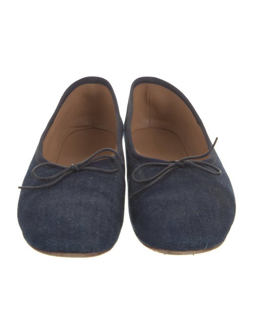 Mansur Gavriel Denim Bow Accents Ballet Flats