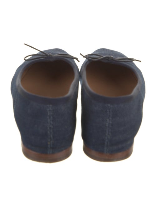 Mansur Gavriel Denim Bow Accents Ballet Flats