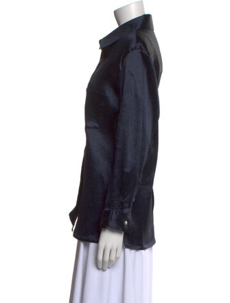 Mansur Gavriel Long Sleeve Button-Up Top