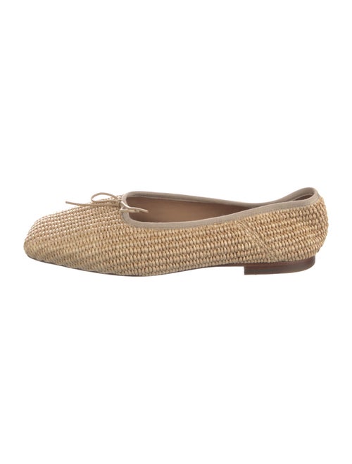 Mansur Gavriel Raffia Bow Accents Flats
