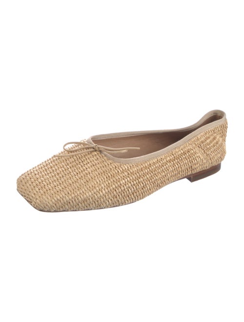 Mansur Gavriel Raffia Bow Accents Flats