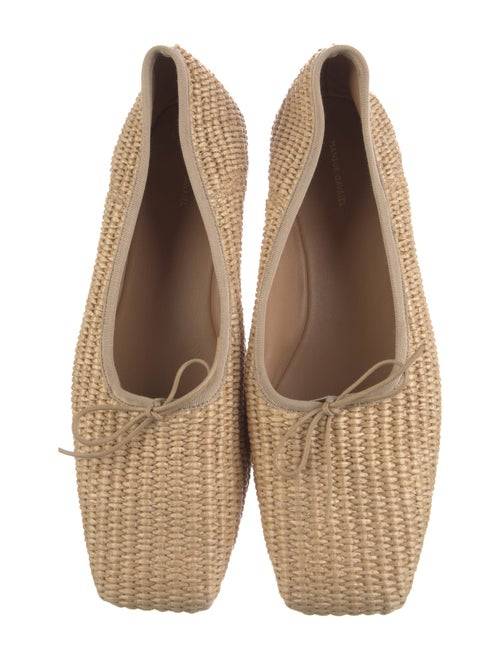 Mansur Gavriel Raffia Bow Accents Flats