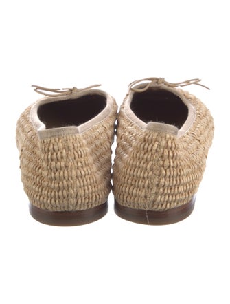 Mansur Gavriel Raffia Bow Accents Flats