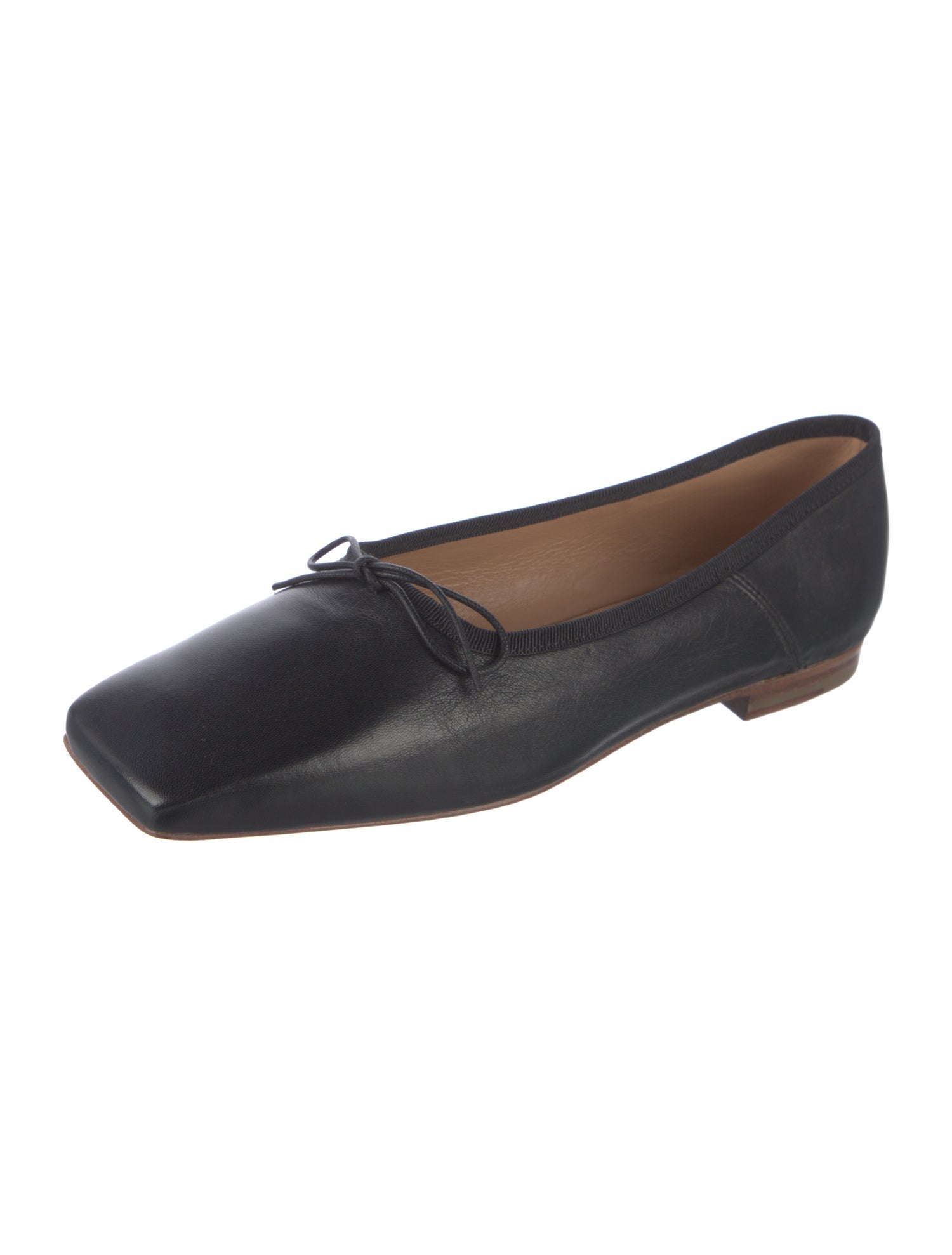 Mansur Gavriel Leather Bow Accents Ballet Flats