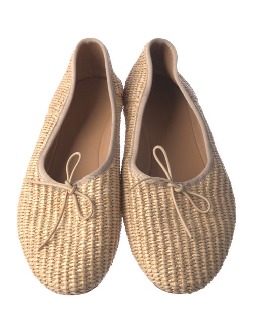 Mansur Gavriel Straw Bow Accents Flats