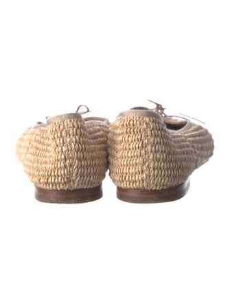 Mansur Gavriel Straw Bow Accents Flats