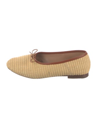 Mansur Gavriel Raffia Bow Accents Ballet Flats