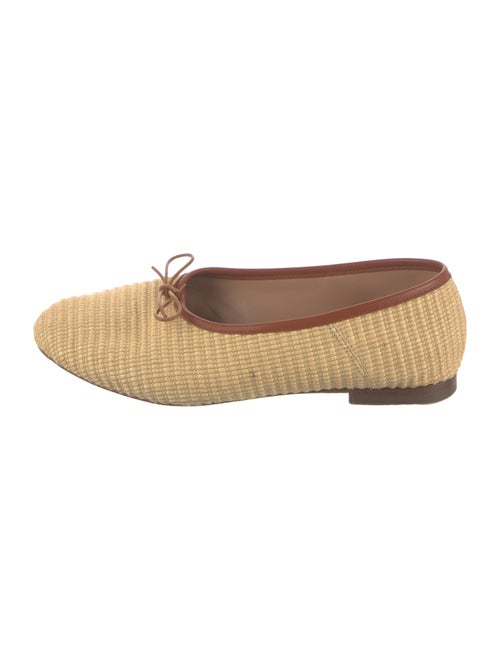 Mansur Gavriel Raffia Bow Accents Ballet Flats