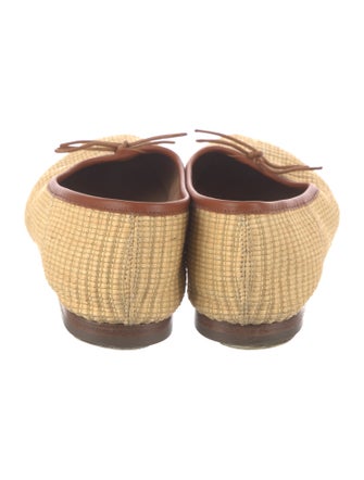 Mansur Gavriel Raffia Bow Accents Ballet Flats