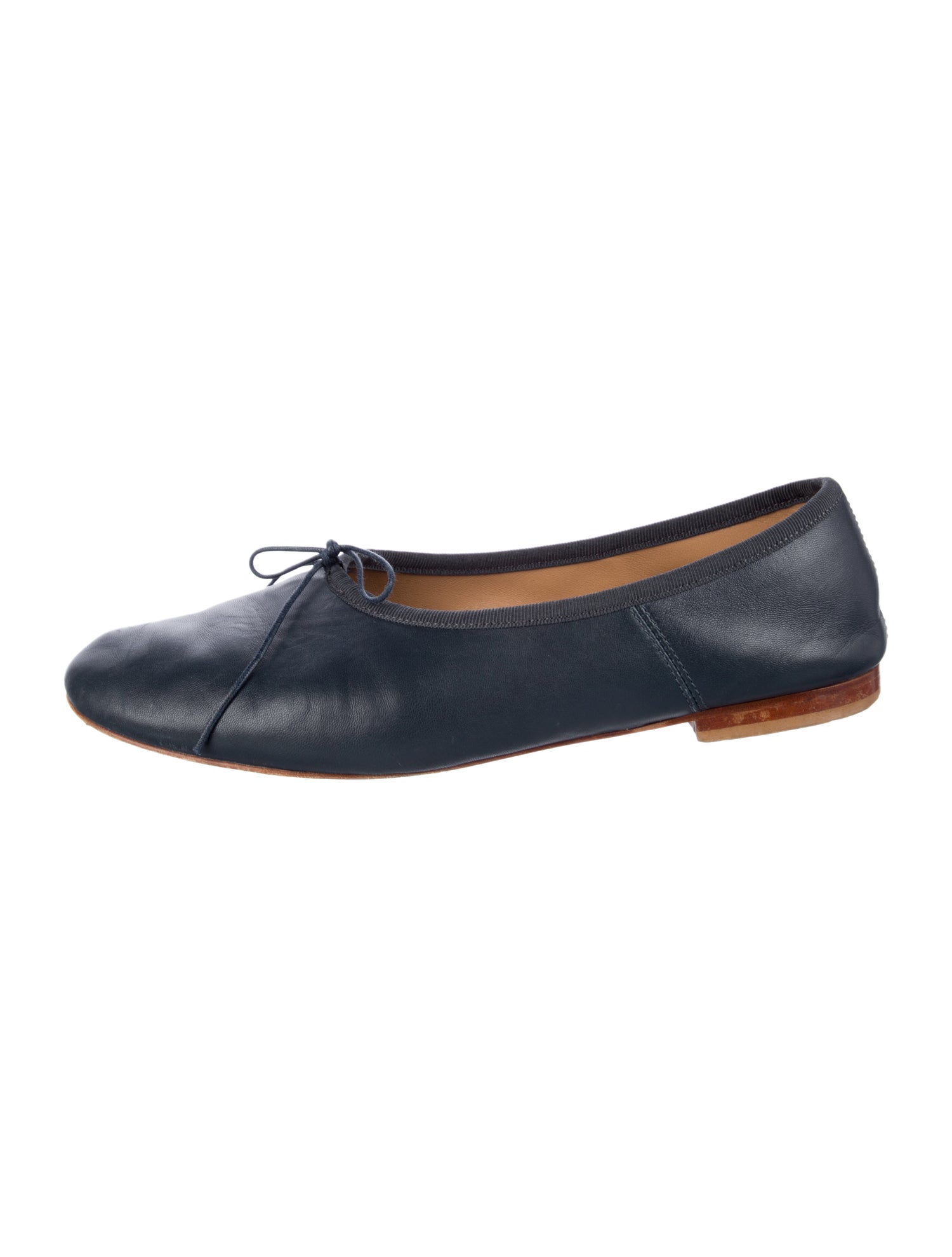 Mansur Gavriel Leather Bow Accents Ballet Flats