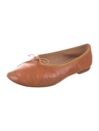 Mansur Gavriel Leather Bow Accents Ballet Flats