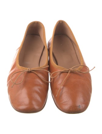 Mansur Gavriel Leather Bow Accents Ballet Flats