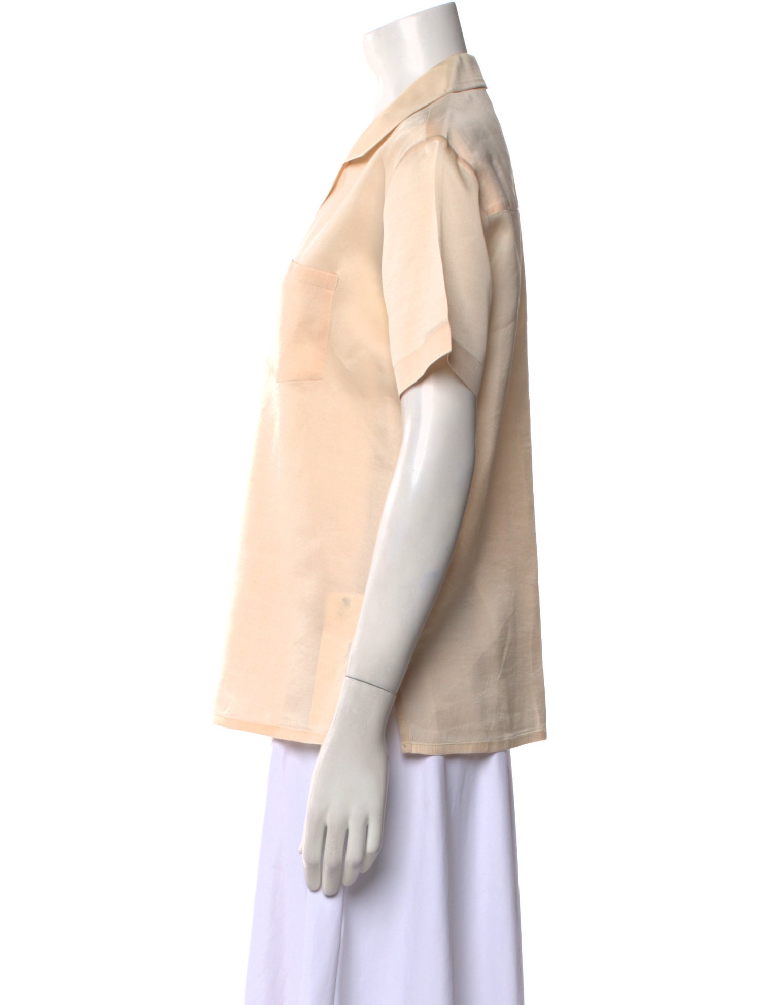 Mansur Gavriel Short Sleeve Button-Up Top