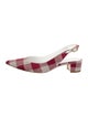 Mansur Gavriel Canvas Plaid Print Slingback Pumps