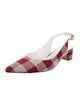 Mansur Gavriel Canvas Plaid Print Slingback Pumps