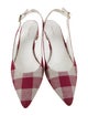 Mansur Gavriel Canvas Plaid Print Slingback Pumps