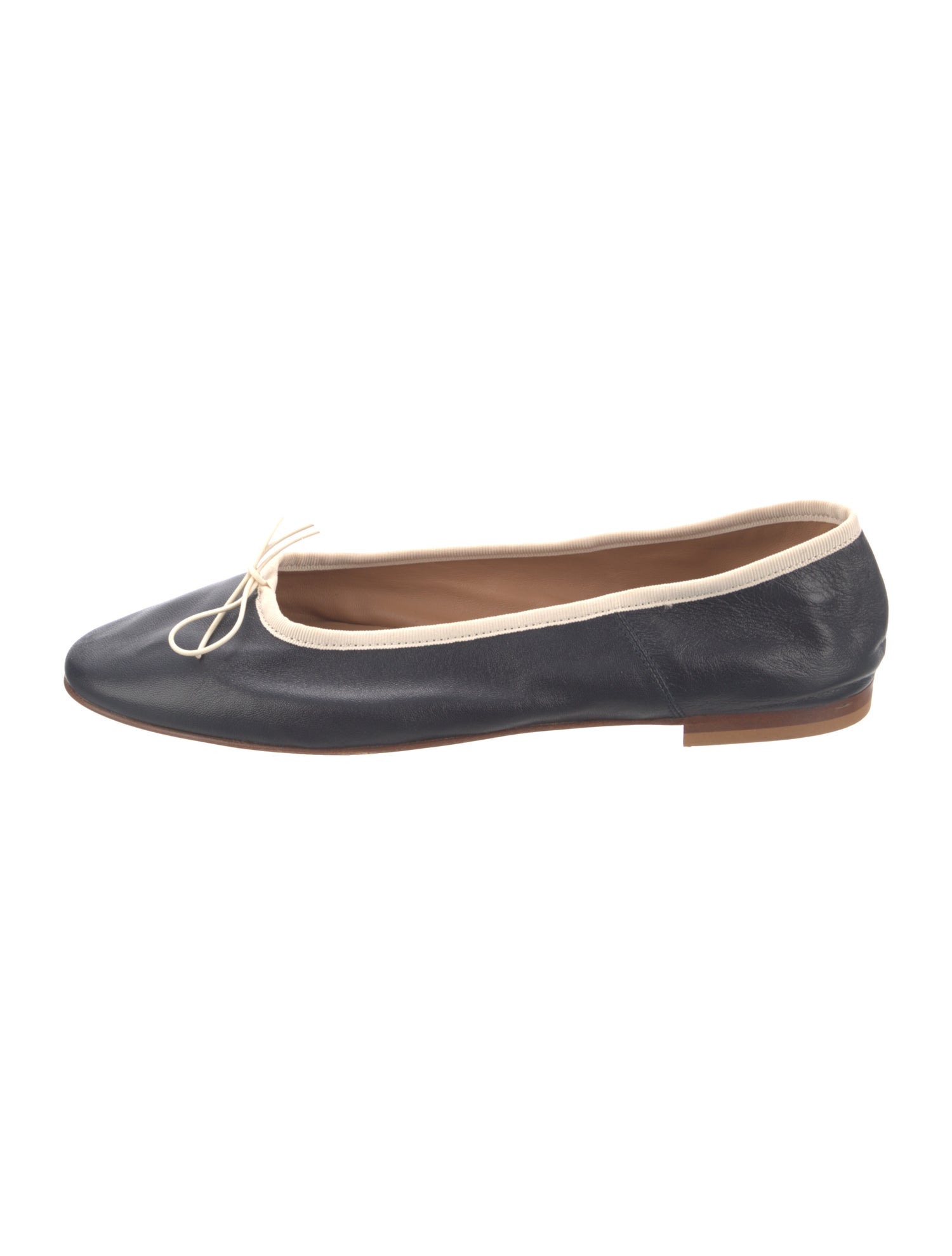 Mansur Gavriel Leather Grosgrain Trim Ballet Flats