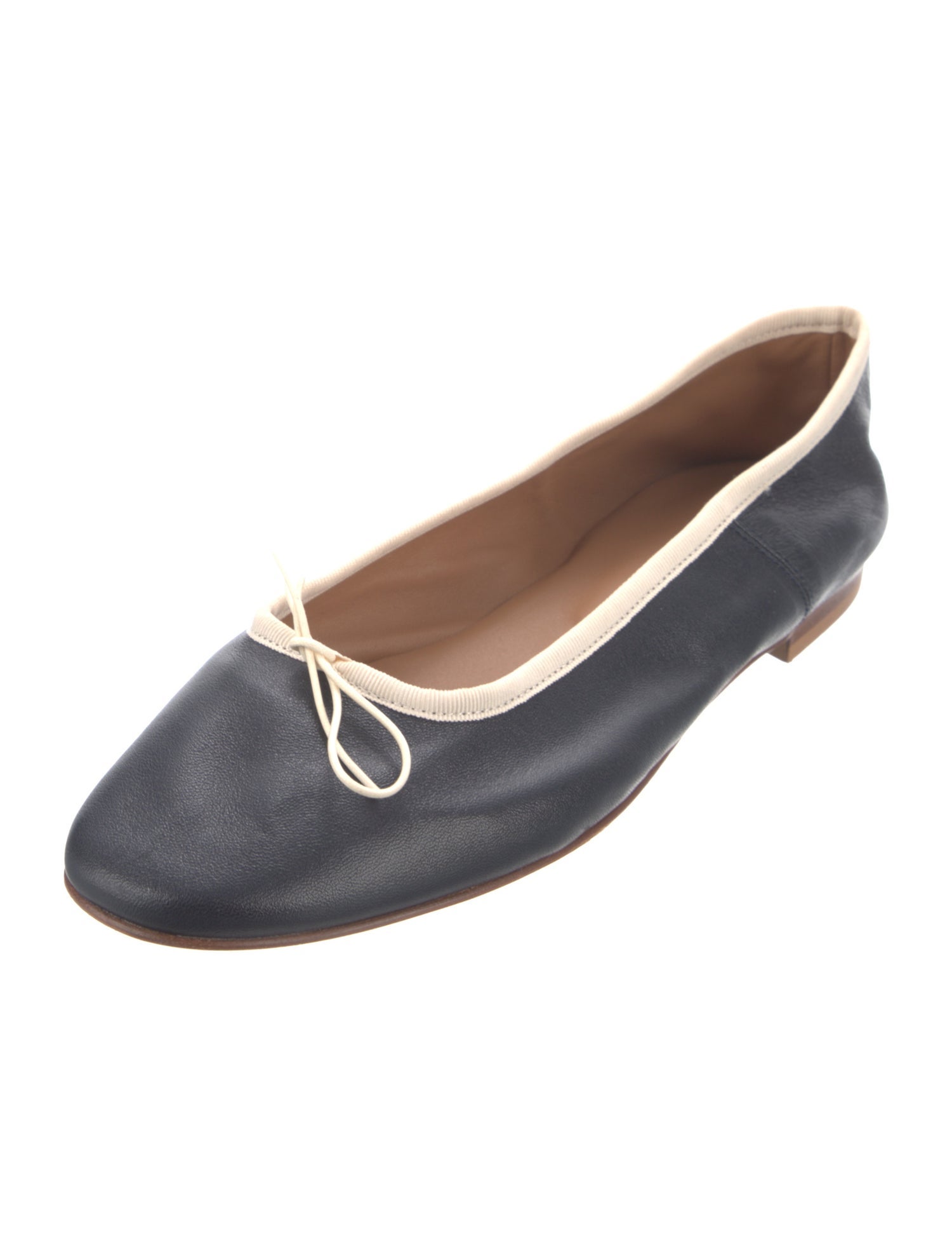 Mansur Gavriel Leather Grosgrain Trim Ballet Flats