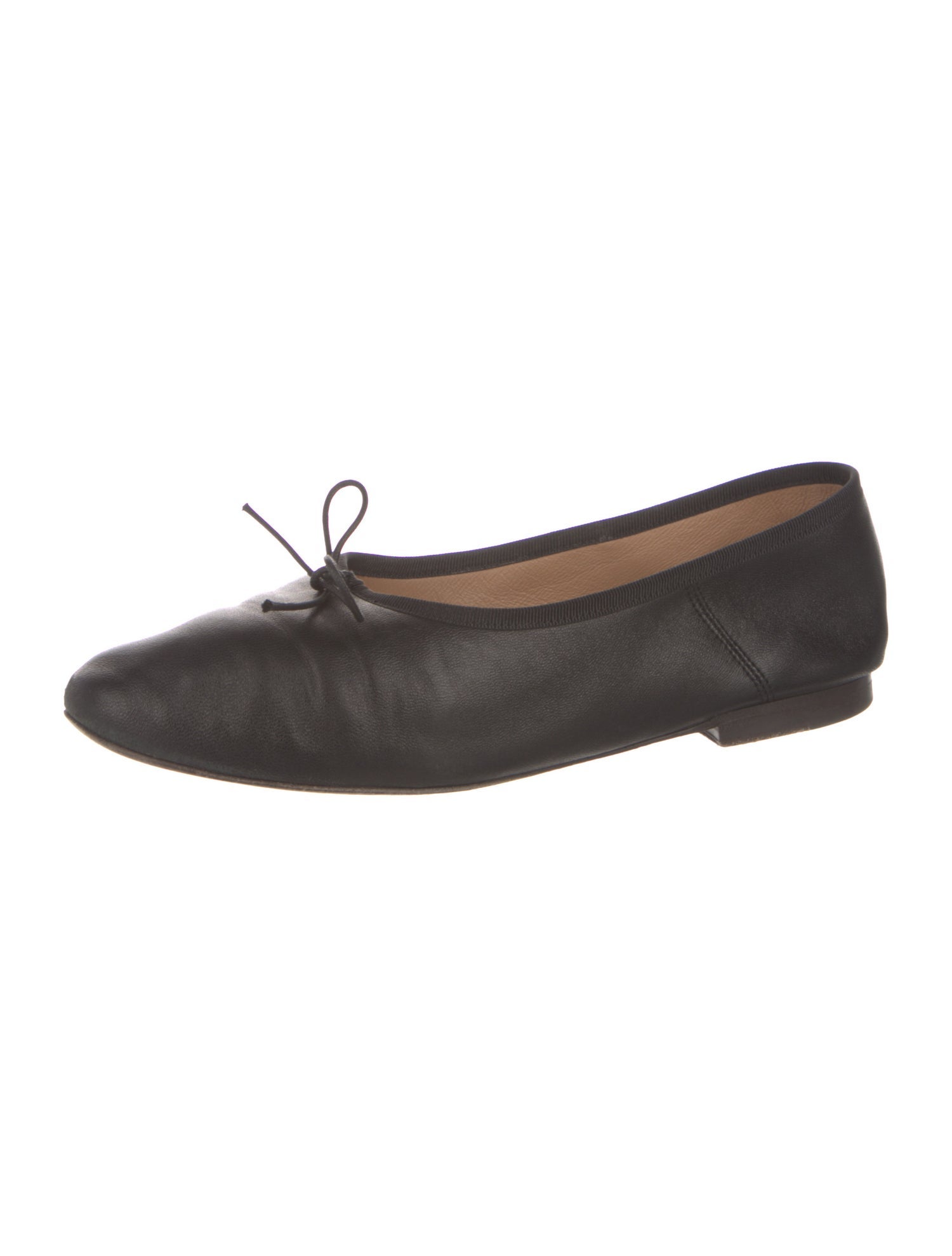 Mansur Gavriel Leather Bow Accents Ballet Flats