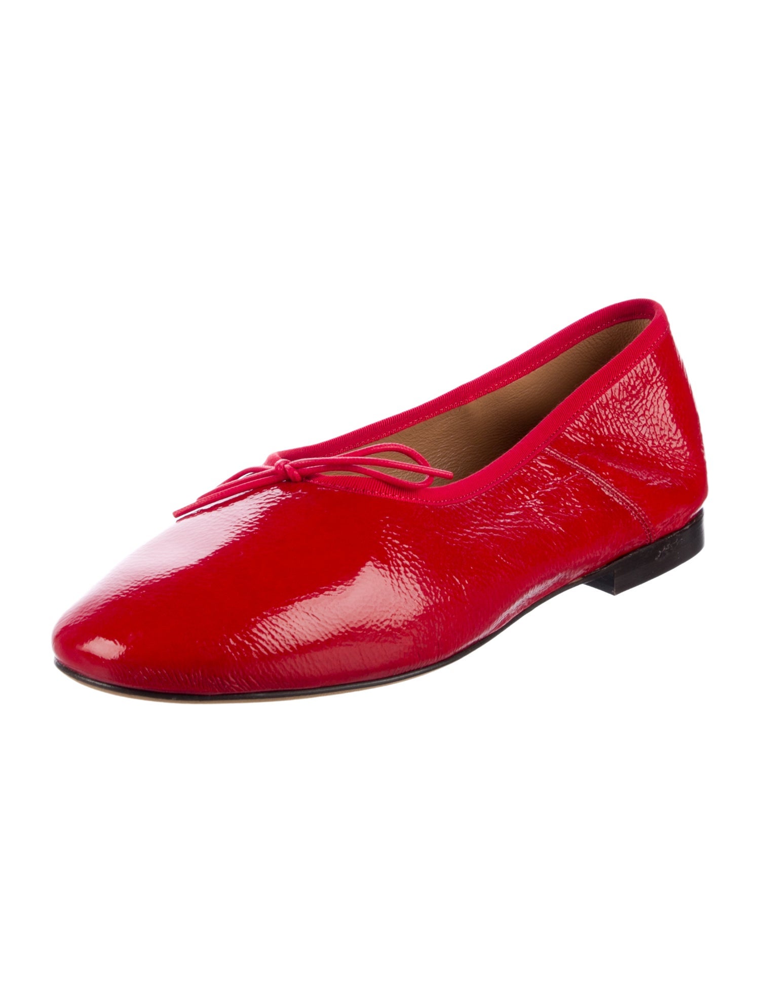 Mansur Gavriel Patent Leather Bow Accents Ballet Flats